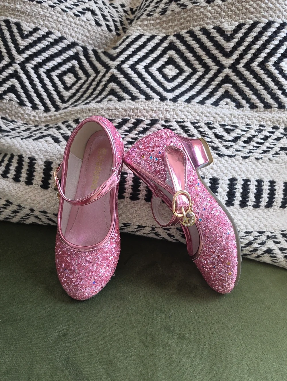 Girls Pink Glitter Mary Jane Dress Shoes